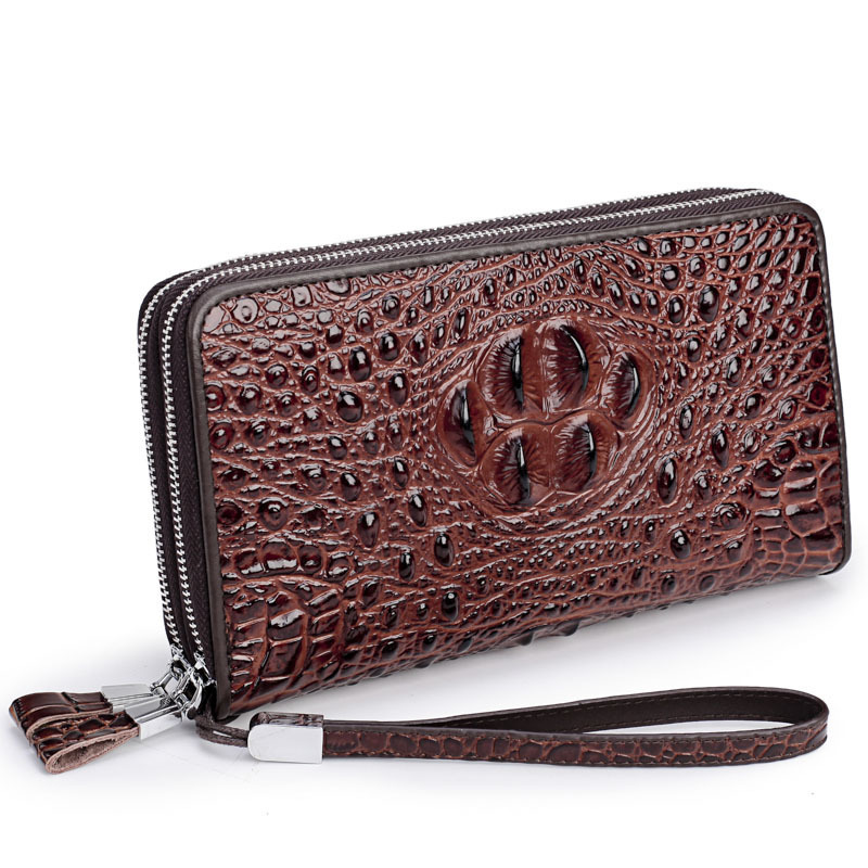 Men's Clutch Bag With Crocodile Pattern Business Casual Cowhide Leather Handbag Drop Shipping Available From Wildman Tribe_voghion.com