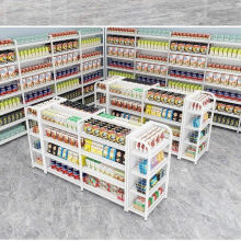 加厚白色超市货架单双面货架组合五层置物架便利店文具店药店货架