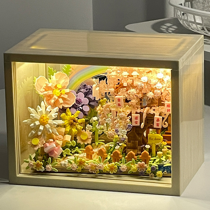 Qingkai Building Blocks Eternal Bouquet 3D Stereo Puzzle Photo Frame Cherry Blossom Tree Ornaments Girl Series DIY Birthday Gift Qingkai Building Blocks Eternal Bouquet 3D Stereo Puzzle Photo Frame Cherry Blossom Tree Ornaments Girl Series DIY Birthday Gift
