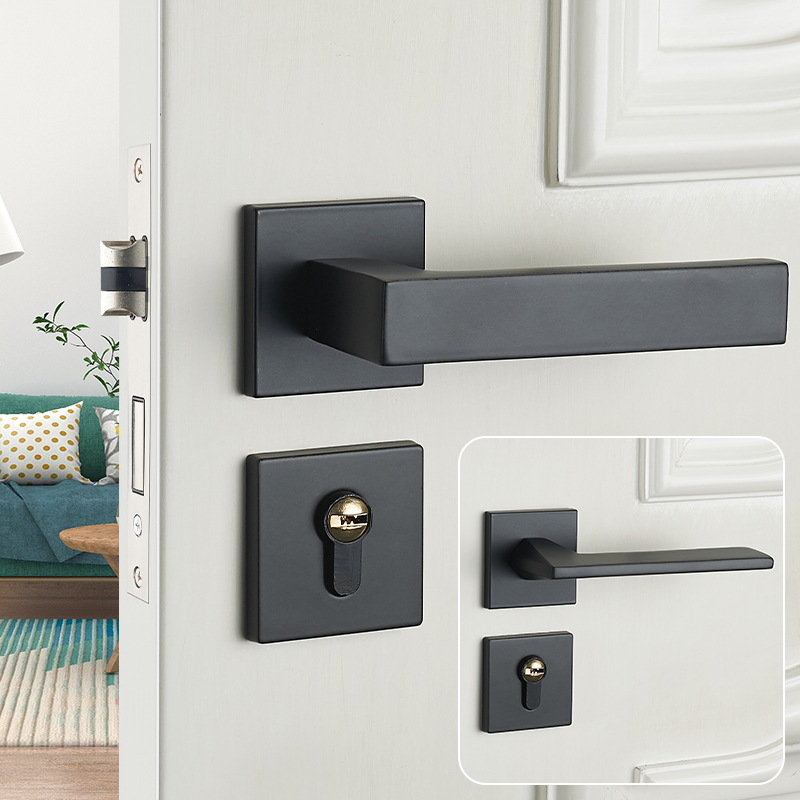 Cerradura de la puerta del Hogar Universal mudo cerradura de la puerta interior manija de la puerta hardware de la puerta de acero inoxidable dormitorio cerradura de la puerta dividida