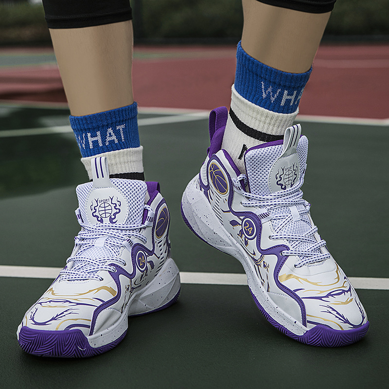 Cross-border wholesale Jinjiang basketball shoes 2023 new actual combat non-slip breathable young students high-help sneaker