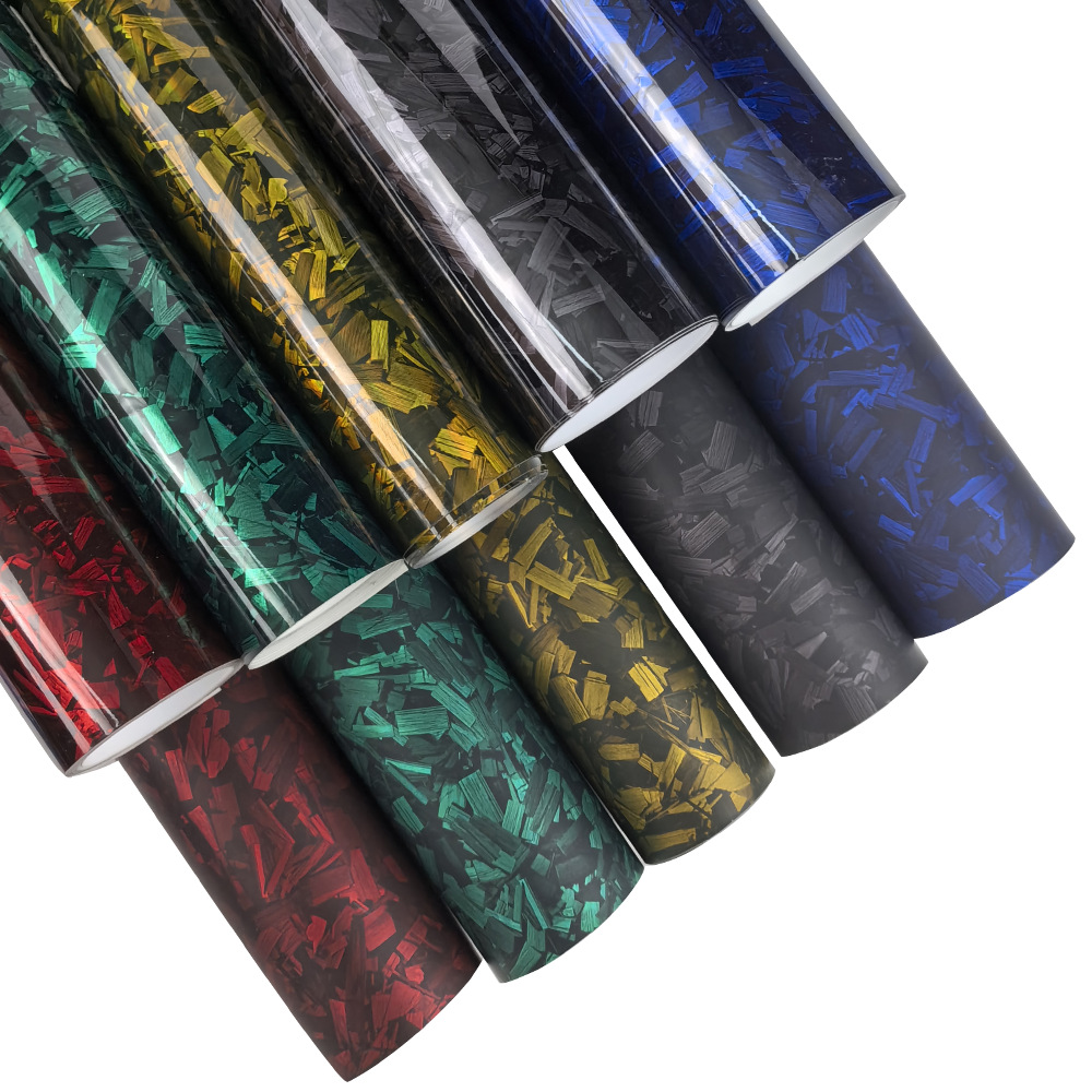 AliExpress Hot Sale Car PET Forged Carbon Fiber Flower Carbon Color Change Film Bright Matte Body Interior Modification Sticker Film