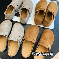 洋風で着やすいですベーケン靴の女性スリッパの底の春夏の頭層の牛革の足の靴の新型のG040307