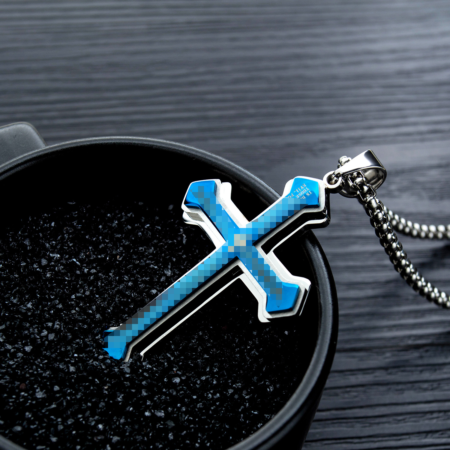 欧美跨境热销饰品 钛钢男士项链 三层潮男吊坠 饰品