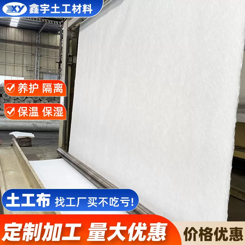 厂家直供白色短丝土工布涤纶公路工程养护遮盖大棚保温毛毡土工布