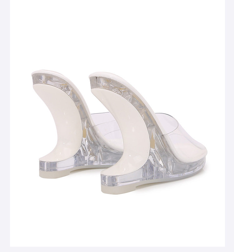 Giày sandal cao gót nữ trong suốt pha lê hở mũi gót nhọn — bạc, màu đỏ, trắng, đen chi tiết 27