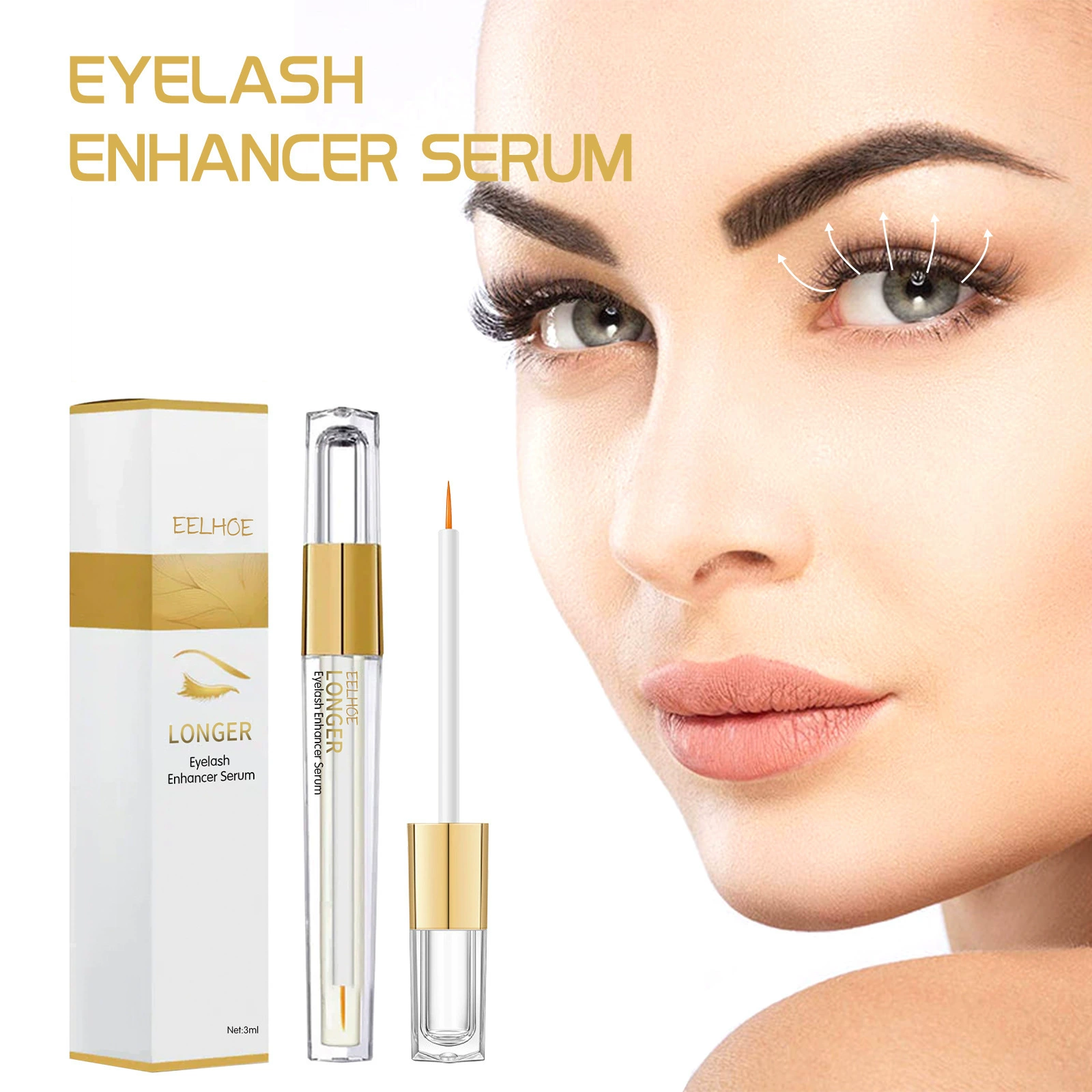 Тушь EELHOE, длинная, густая, завитая, черная, увлажняющая, мягкая и натуральная тушь, красивые ресницы