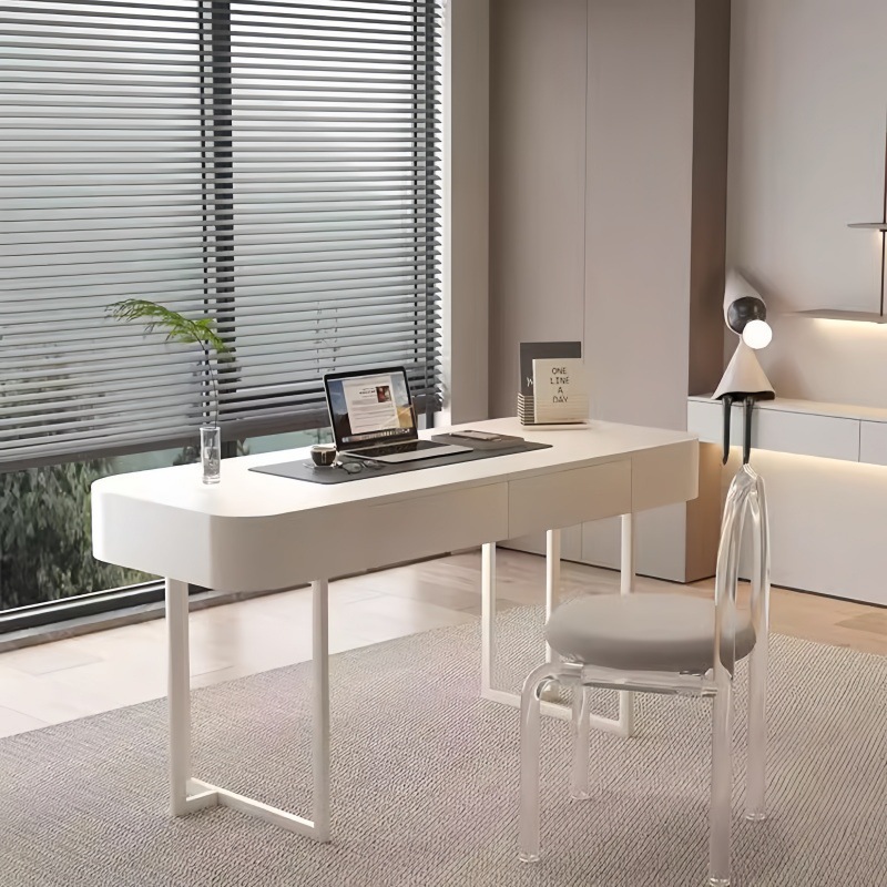 Cream Style Solid Wood Desk Dressing Table Bedroom Household Small Apartment Computer Desk Modern Simple Light Luxury Desk