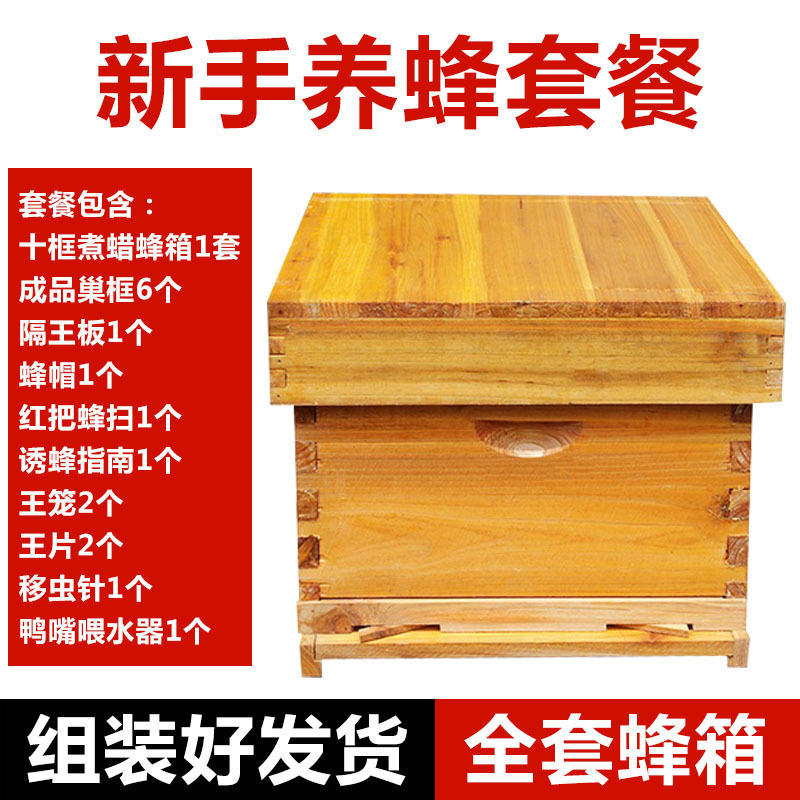 Colmenar de abejas conjunto completo de herramientas de apicultura, colmenar especial, caja de colmenar estándar de diez marcos de cera de abeto.