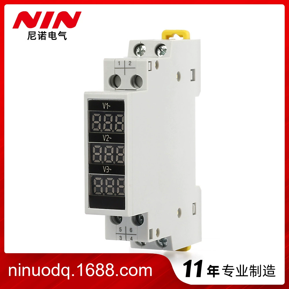 Электрический цифровой направляющий рельсовый Тип Nino, вольтметр с тремя дисплеями, мини 80-500 В, вольтметр