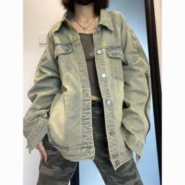 港味复古牛仔外套女2024春秋新款小众高街宽松百搭夹克上衣ins潮
