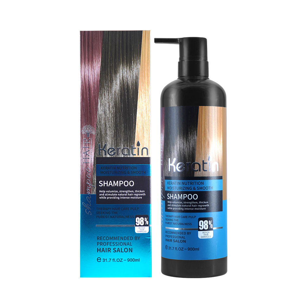Transfronterizo Keratin Champú y acondicionador de queratina Mascarilla para el cabello Reparación suave y seca y dañada Kit de lavado