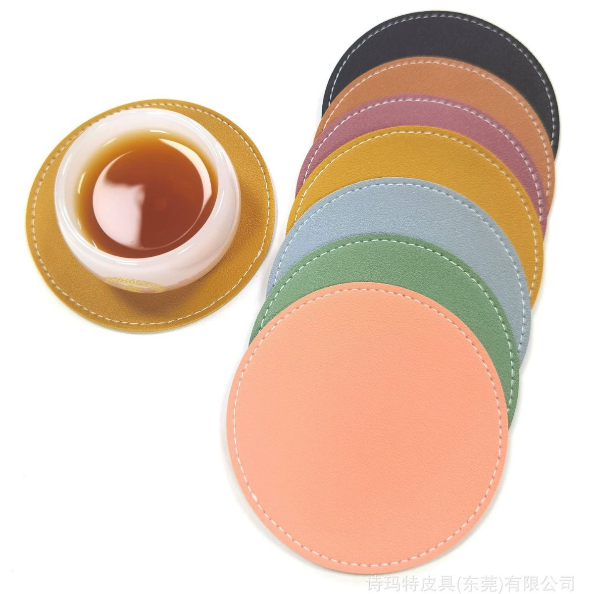 Лидер продаж, кожаная изоляционная подставка, круглая однотонная подставка, нескользящая Водонепроницаемая одноразовая маслостойкая чашка, подставка для горячей воды, хозяйственные принадлежности