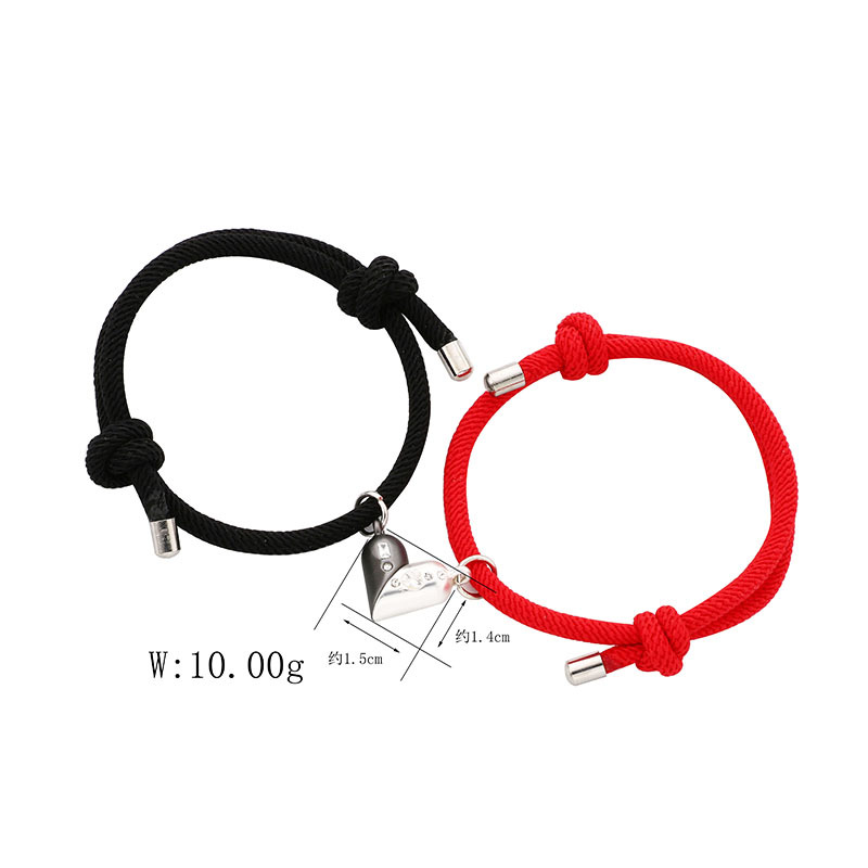 Élégant Style Simple Forme De Cœur Alliage Corde Placage La Saint-valentin Coupler Bracelets À Cordon display picture 7