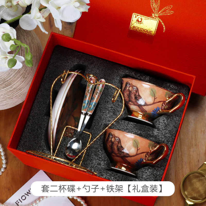 La Luz de lujo de porcelana británica tarde juego de té traje de alta apariencia taza de café y platillo traje de caja de regalo