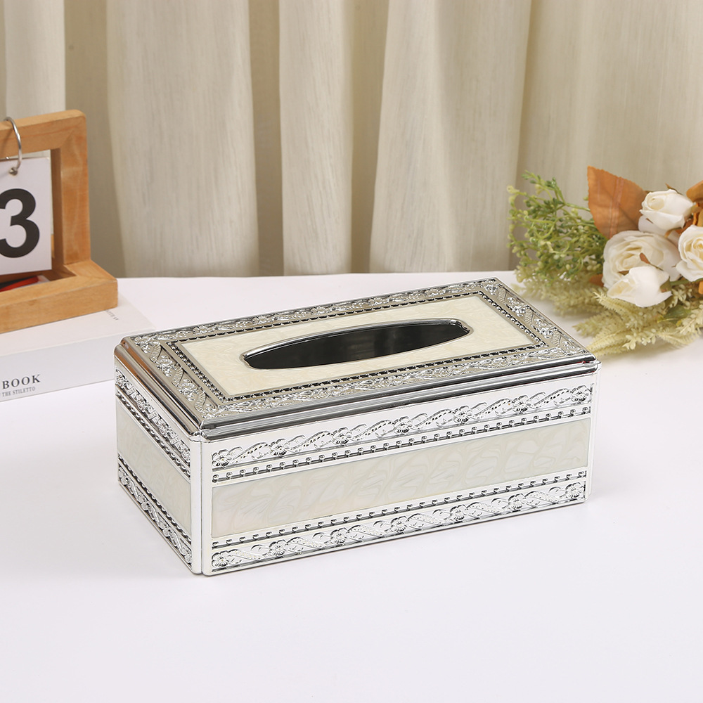 De estilo europeo de lujo de oro Jade gran caja de pañuelos sala de estar comedor de alta gama de hotel KTV reforzado caja de pañuelos de acrílico