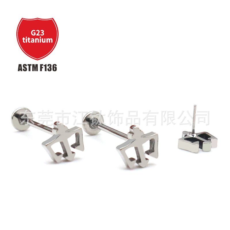 Pointed titanium steel lip stud product view