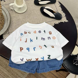 男童短袖t恤2026新款儿童夏装薄款上衣宝宝夏季圆领透气半袖男孩T