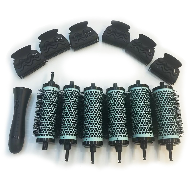 6-Piece aluminio cobre peine conjunto de las mujeres conjunto transfronterizo de aceite Cabeza modelado pelo rizador pelo peine cabeza de masaje peine