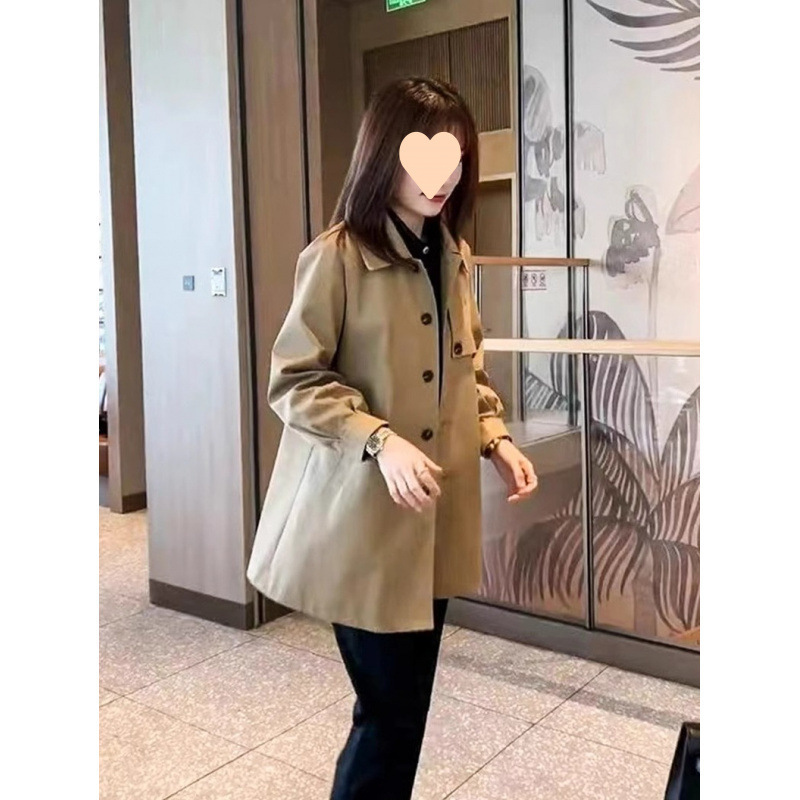 中长款高级感风衣女春秋季新款韩版宽松百搭气质卡其色大衣外套女|undefined