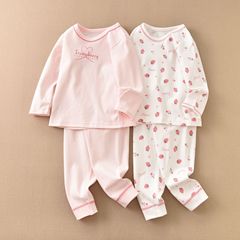 Distributors provide dropshipping of brushed cotton autumn tops for children, loungewear, pajamas—long-sleeved, pure cotton, warm, boneless, loose-fit—Xisong House export.