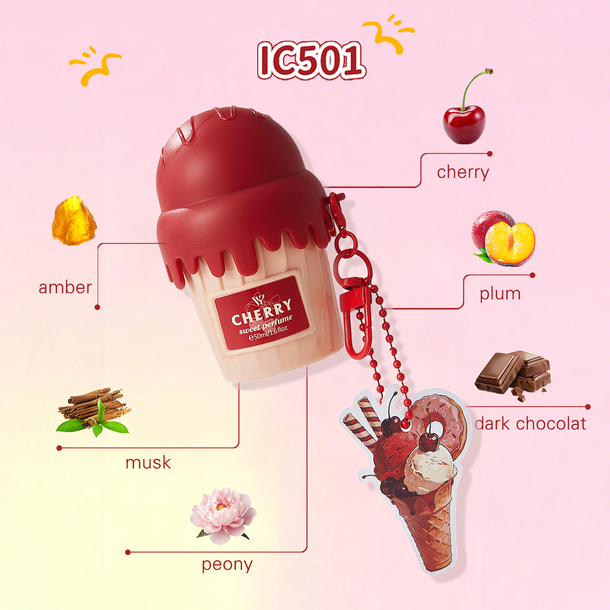 Perfume de mujer genuino europeo y americano con aroma a helado, fragancia gourmet, aroma duradero, venta al por mayor de fábrica de cosméticos.