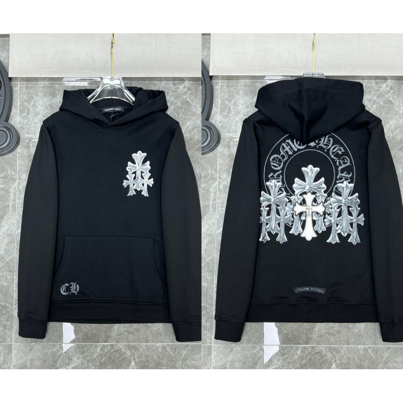 Chrome Heart Hoodie 克罗伈十字架连帽卫衣跨境宽松男女拉链帽衫|undefined