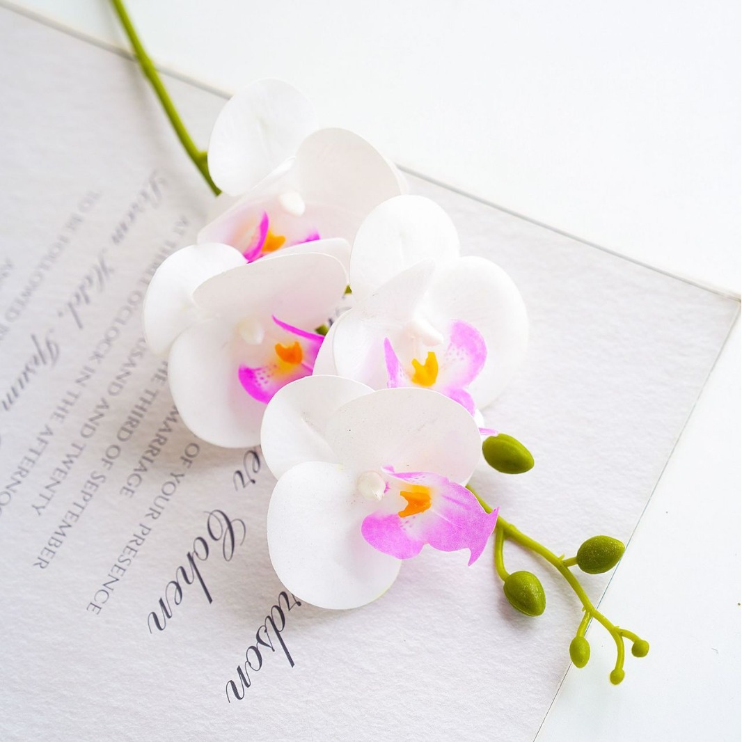 손 느낌 호접란 작은 극 4 인공 꽃, 웨딩 홈 사진 파티 야외 장식