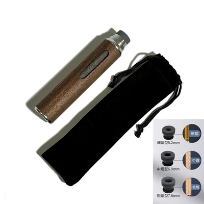 Car ashtray Can't Drop Ash Artifact - aluminum-walnut-car-ashtray-storage-bag-large-medium-and-small-silicone-tips