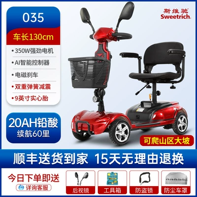 Qatlanan elektrik velosipedlər | Double Elderly Scooter - 21exclusive-model-03520ah-lead-acid-9inch-anti-puncture-tire-350w-motor-24v