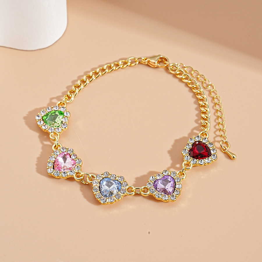 29 pulsera colgante de amor de color con diamantes