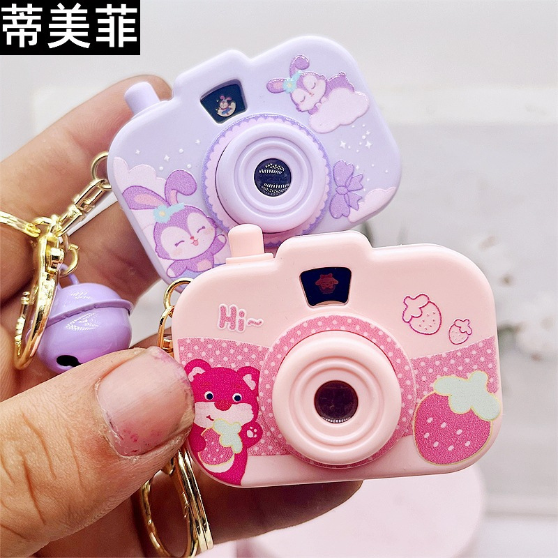 Kuromi Projection Camera Keychain Toy My Melody Cinnamoroll Girls' Backpack Pendant Keychain Wholesale