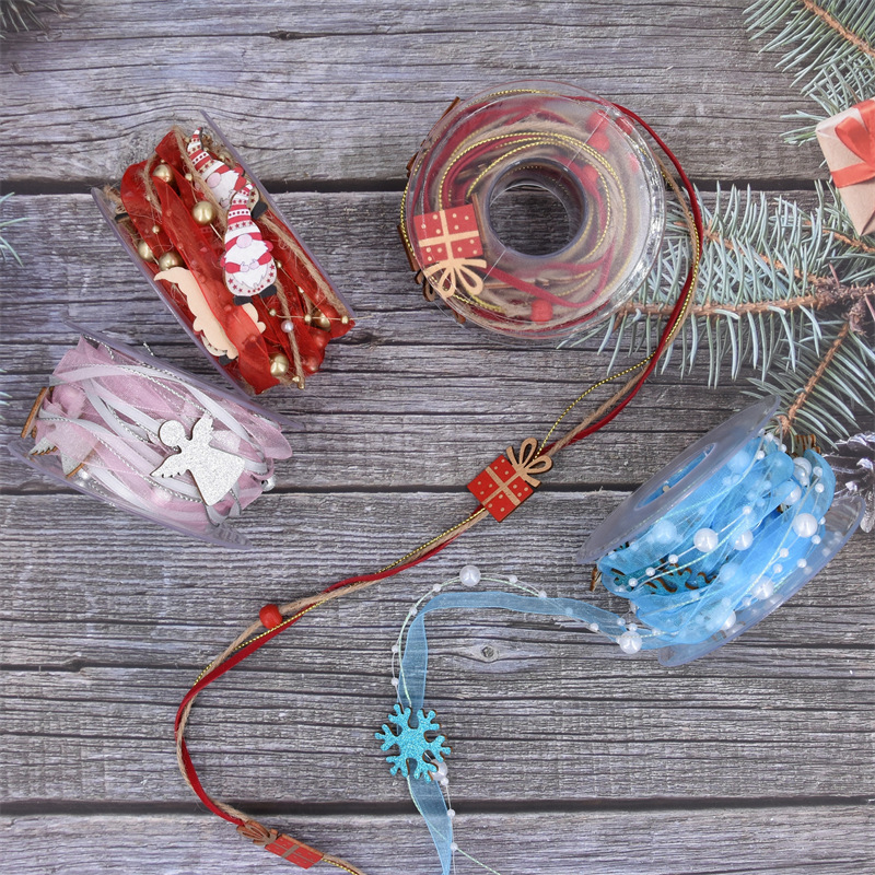 Nuevos productos Amazon creativos hechos a mano de la decoración de navidad ángel regalos cinta azul cinta de embalaje de regalos de navidad cinta