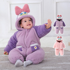 Winter Newborn Baby Outwear Cartoon Style Thickened Cute Internet Famous Ones Overalls 0-3 Years Old 