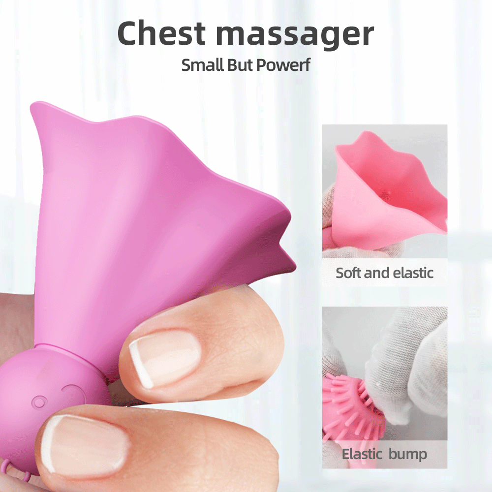 10-Frequency Vibrating Breast Massager with Suction Beads, Portable Silicone & ABS Device — detail image 3