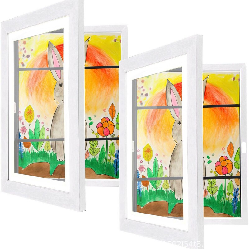 Cross-Border Popular Kids Art Frame Magnetic Flip Photo Frame Can Store 150 Kidsren's Art Picture Frames