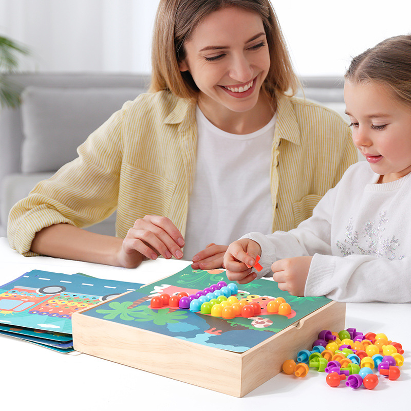 Modelo de rompecabezas botones creativos rompecabezas de partículas grandes uñas de hongos placa de empalme de tuerca diagrama de forma de combinación de bricolaje