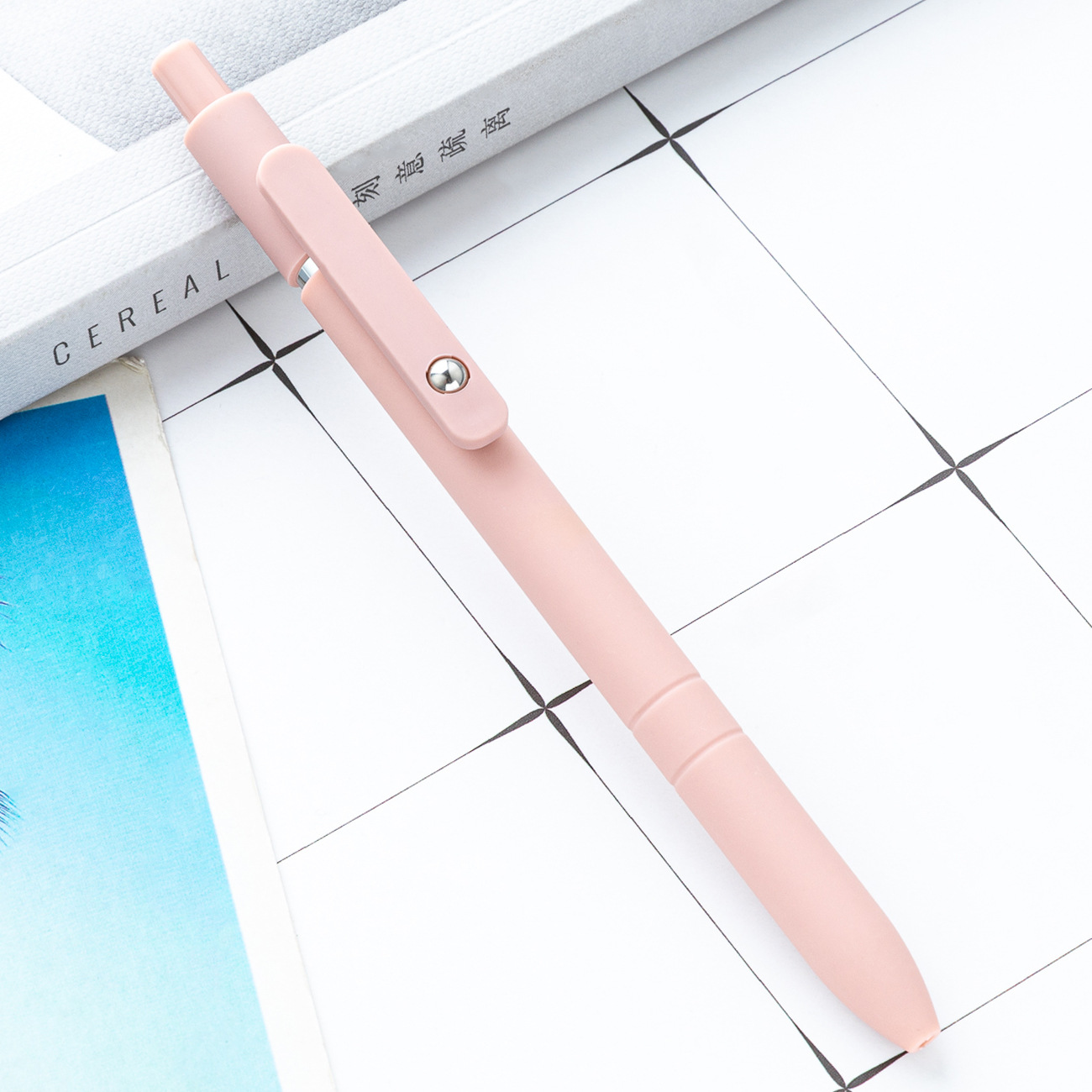 Nuevo bolígrafo neutro de color Morandi puede imprimir logotipo estudiantil papelería bolígrafo de plástico publicitario bolígrafo regalo