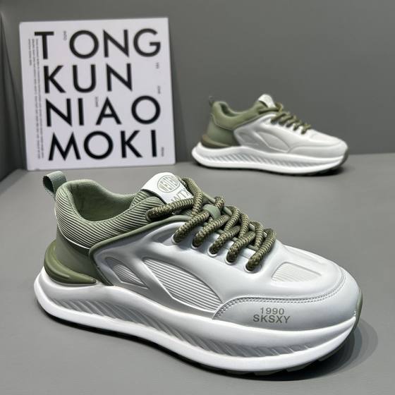 European Station Men's Shoes Spring Breathable Mesh Sports Teenager Running All-match Casual Platform Forrest Gump Trendy Shoes
