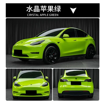Auto Color Change Film — as Rose Red, Rose Pink, Corn Yellow - crystal-apple-green-pvc-paper-low-152165m