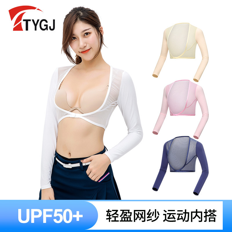 Cross-Border Supply of Summer Golf Clothing, Women's Sun Protection Clothing, Long-Sleeved Ice Silk Base Layer Shirts, Shawls, Factory Wholesale