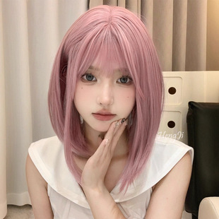 Cross-border wholesale women's long hair long straight hair daily round face lolita Japanese series net red natural air bangs full head cover