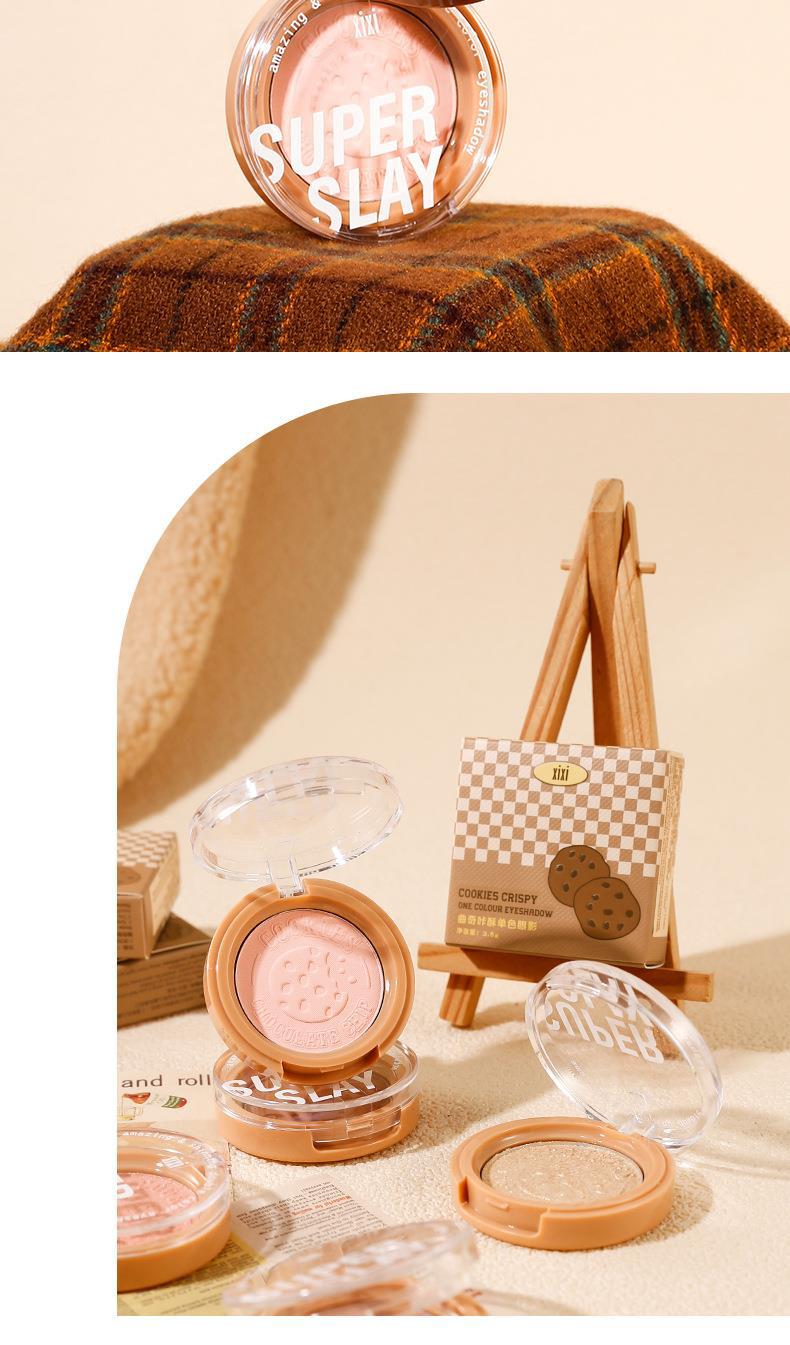 xixi Cookie Crispy Monochrome eyeshadow, brightening the undereye, pearlescent, fine shimmering, matte, pseudo-natural look, versatile for daily use, earth tones undefined