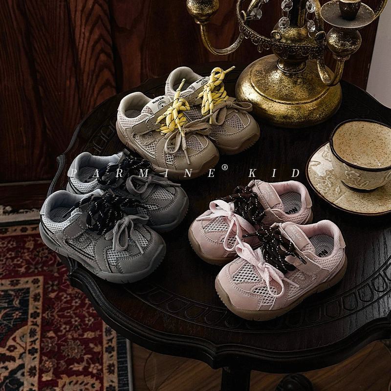 Детская дышащая легкая сетчатая обувь, весенне-осенняя новая мужская и женская детская повседневная спортивная обувь, детские кроссовки на плоской подошве