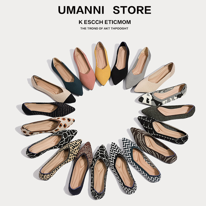 Princess shoes single-layer shoes for women 2024 foreign trade cross-border Amazon knitted woven shoes flying woven shoes egg roll shoes peas shoes for women