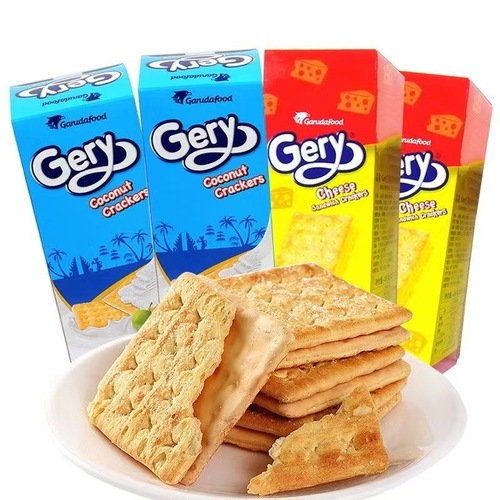 Indonesian imported Gery Chilly Filled Coconut Cheese Chocolate Cookies, Best Selling Imported Snacks for Supermarkets, Wholesale