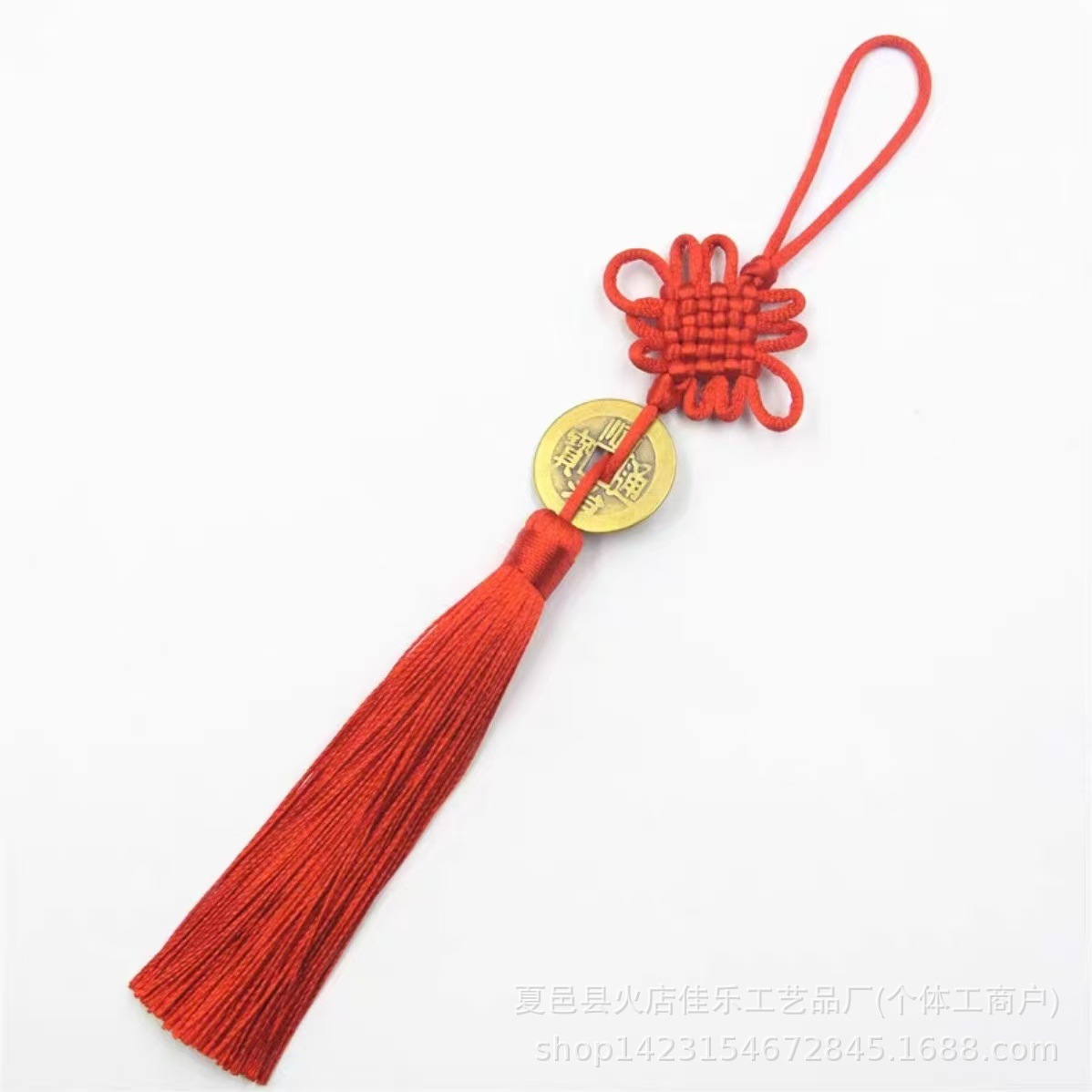 厂家直销 中国结铜钱特色礼品挂件 精美五号六盘中国结流苏批发