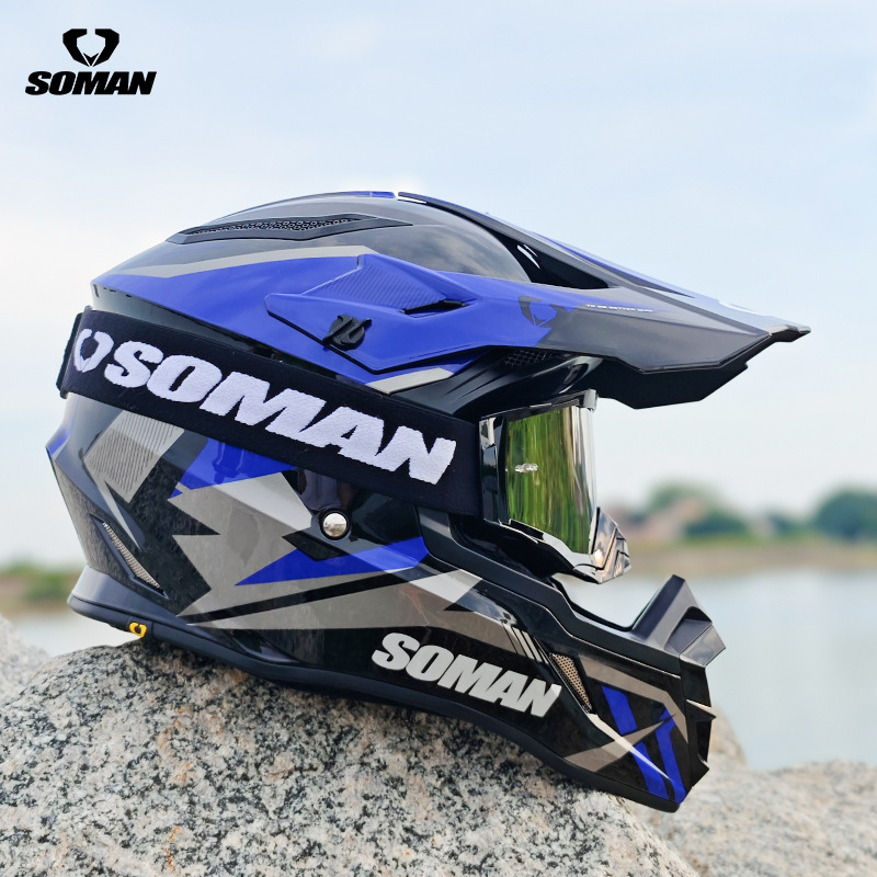SOMANオートバイクロスカントリー機関車ヘルメット男女アウトドアマウンテンライドラリーヘルメットセット3C/DOT認証