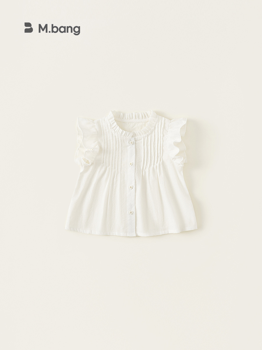 Youbao ropa para niños camisa para niñas verano niña plisada camisa de punto camisa de manga de encaje coreano niños pequeños y medianos