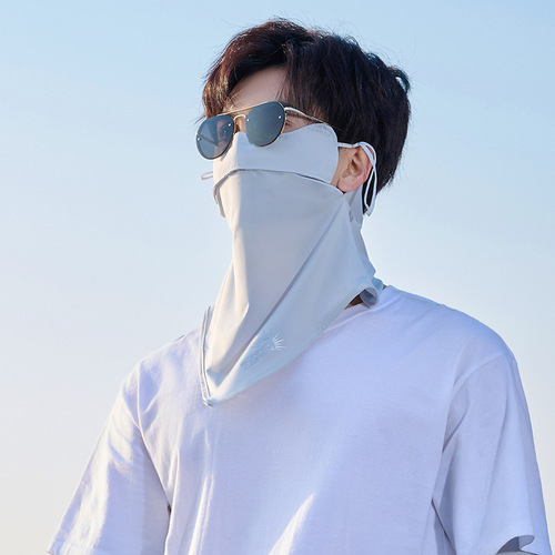 Sun protection mask men's face covering kini neck men's full face veil neck guard men's ice silk scarf men's sun protection